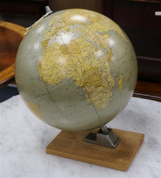 The Silver Anniversary 1911-1936 Rand McNally globe on stand